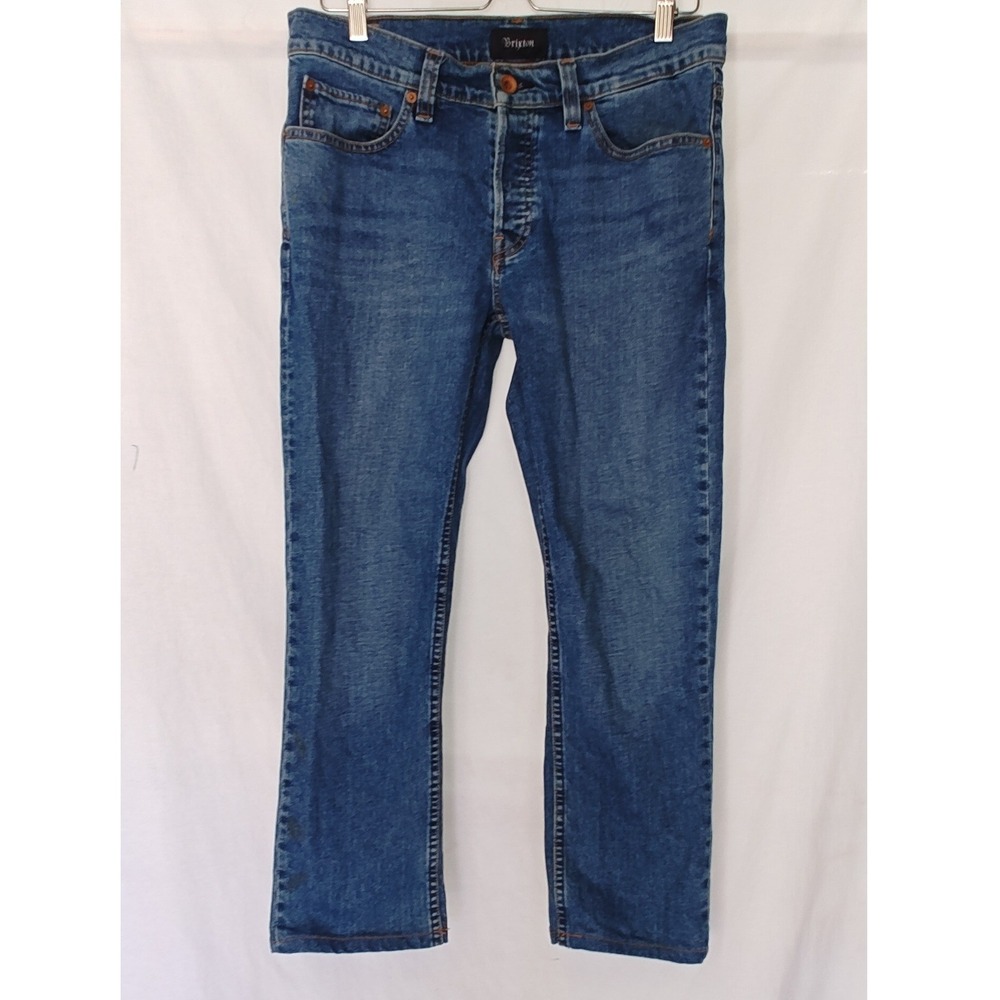 Brixton Reserve Jeans 32 Blue Standard Fit Button Fly Cone Denim 26.5 Crop Ankle